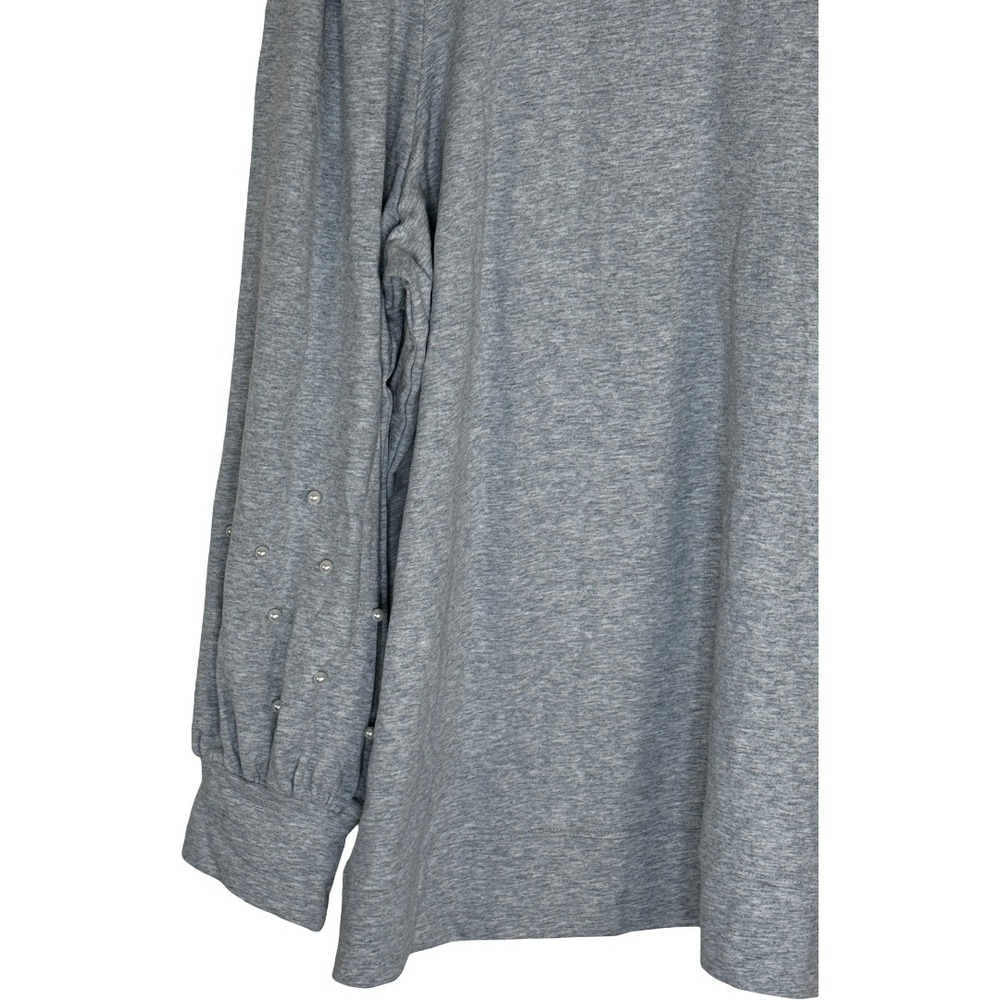Jingle Belles Kim Gravel Sweatshirt Women XL Heather Grey Pearl Blouson Sleeve - Picture 2 of 13